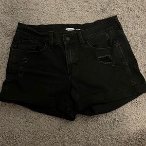 old navy black jean shorts size 6